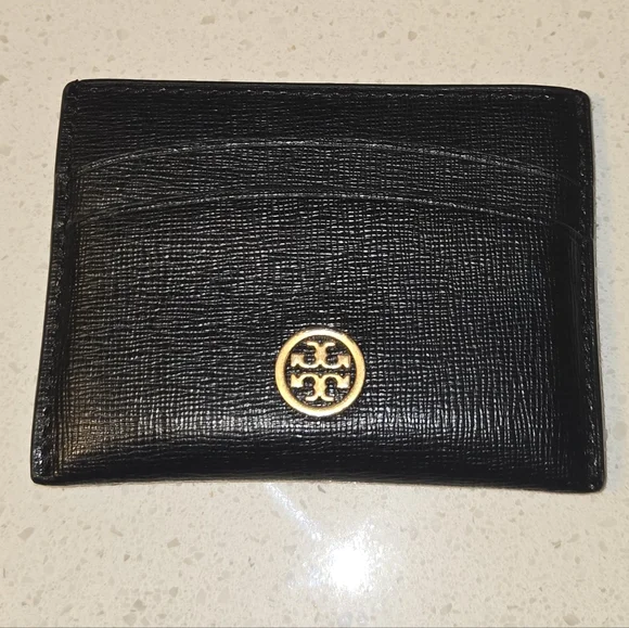FINAL PRICE ✨️ Tory Burch ROBINSON Black Leather DISCONTINUED Card Holder Wallet - Picture 3 of 8